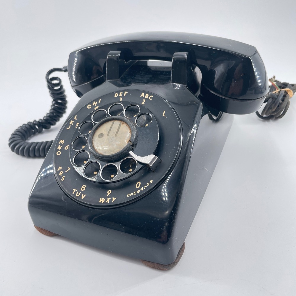 Western Electric 500 Black Rotary Phone Bell System 1956 Desk Telephone Untested